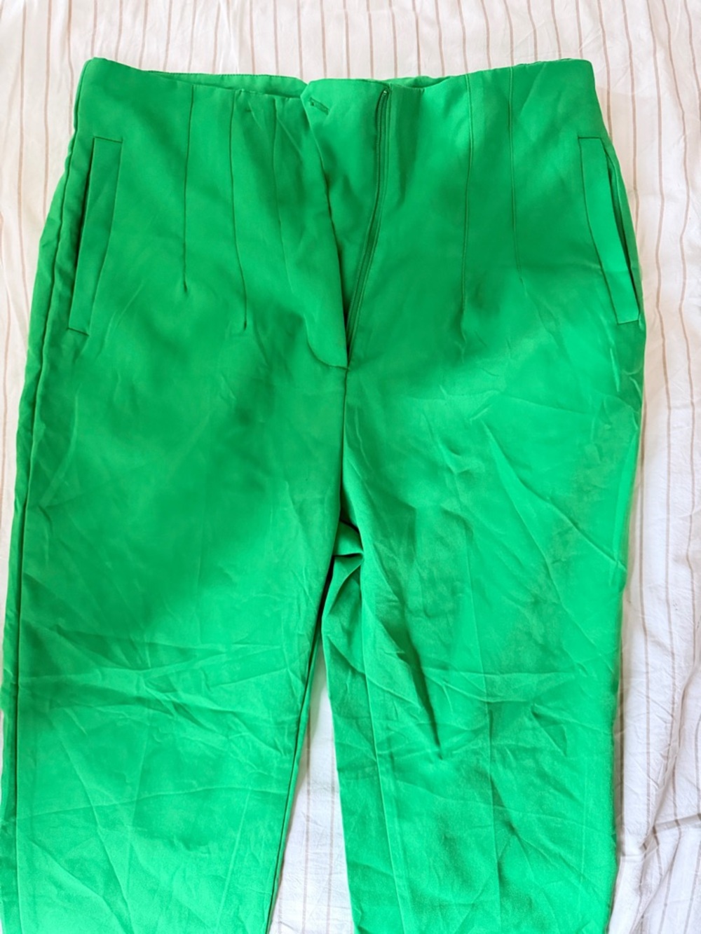 Women’s Bright Green Tailored High-Waist Trousers Never Used